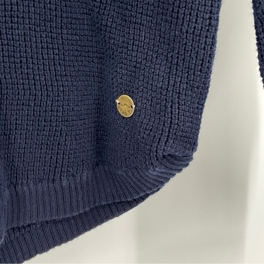 Ralph Lauren Womens Cowl Neck Sweater Navy Blue Size Medium H13 - Picture 2 of 7